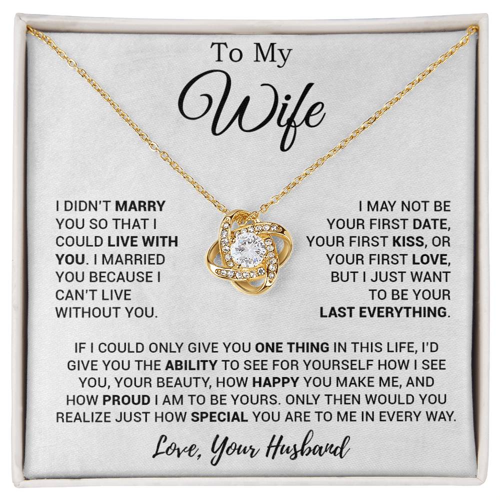 To My Wife Necklace, Gift For Wife, Anniversary Gift For Wife, Necklace For Wife 27_3_White