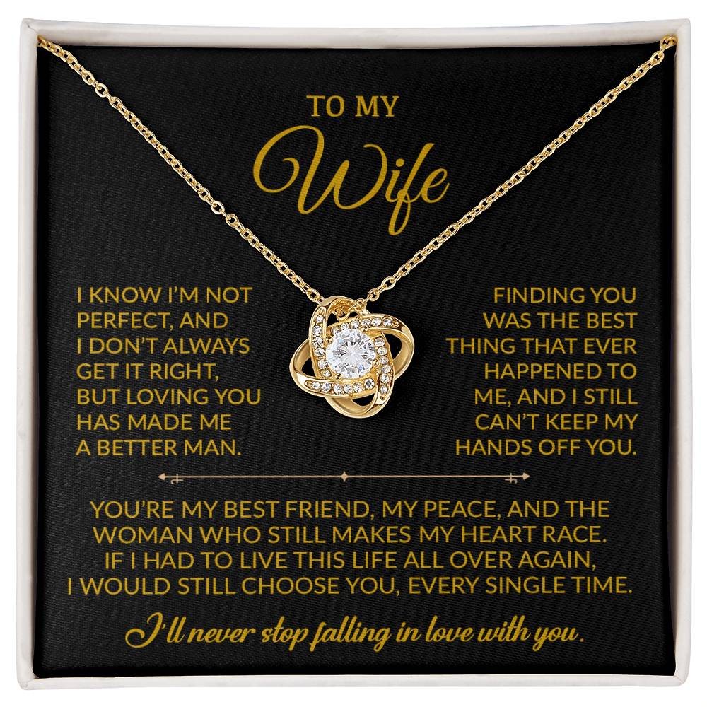 To My Wife Necklace, Gift For Wife, Anniversary Gift For Wife, Necklace For Wife 4_9_Gold