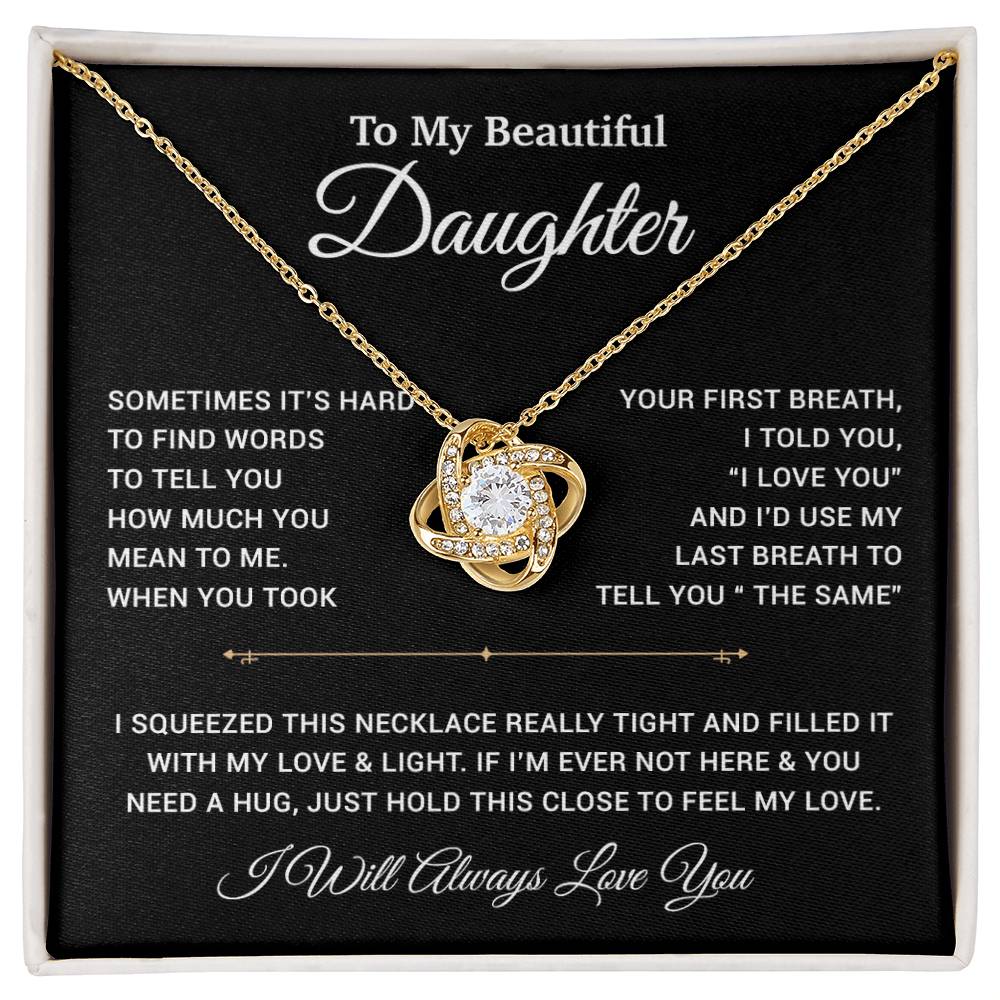 To My Daughter Necklace, Gift for Daughter from Dad, Father Daughter Necklace 22_11_Black