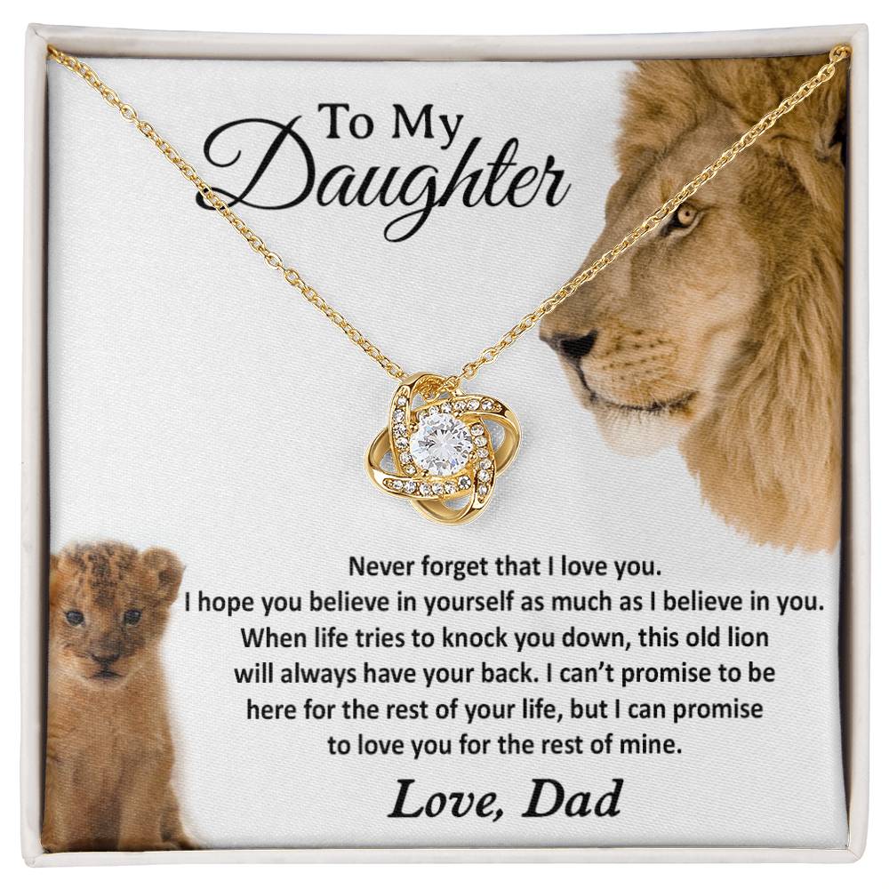 To My Daughter Necklace, Gift For Daughter From Dad, Daughter Father Lion Gift