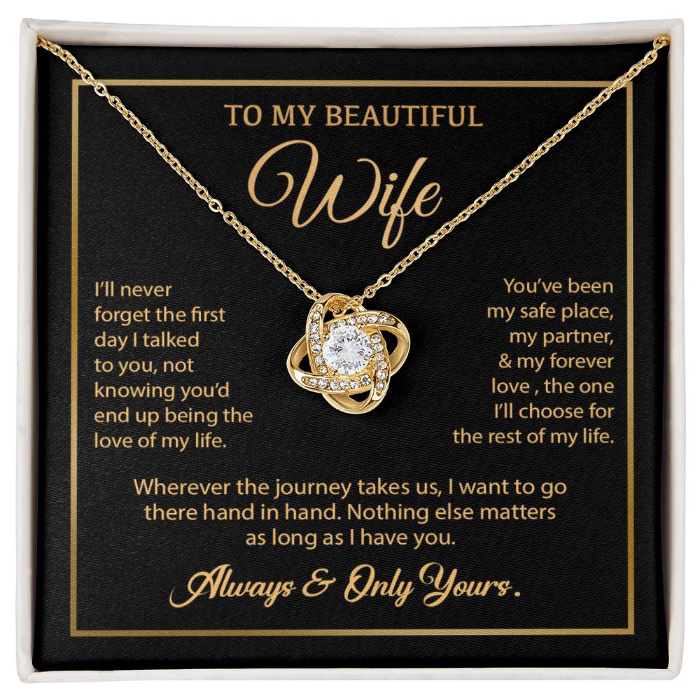 To My Wife Necklace, Gift For Wife, Anniversary Gift For Wife, Necklace For Wife 24_7_Gold