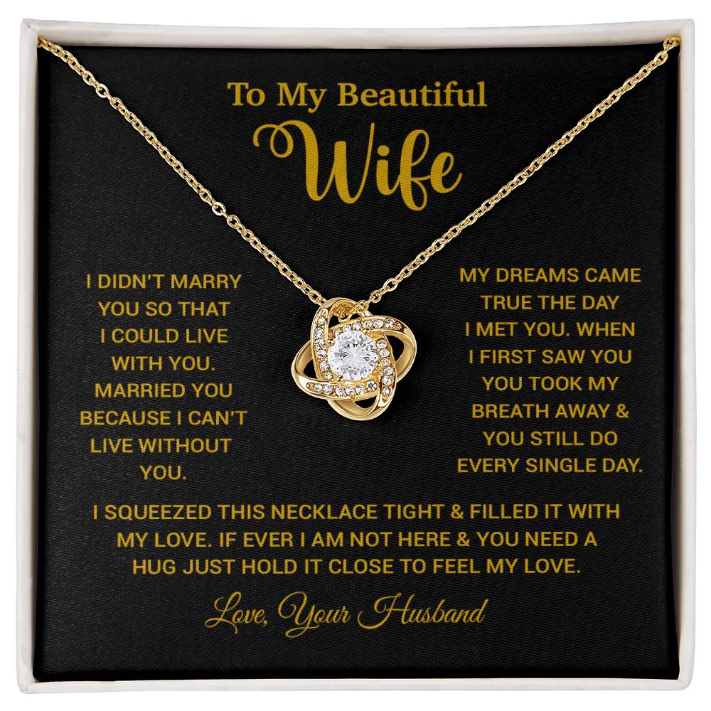 To My Wife Necklace, Wife Gift From Husband, Wife Husband Necklace, Christmas Gift 26_10_Gold