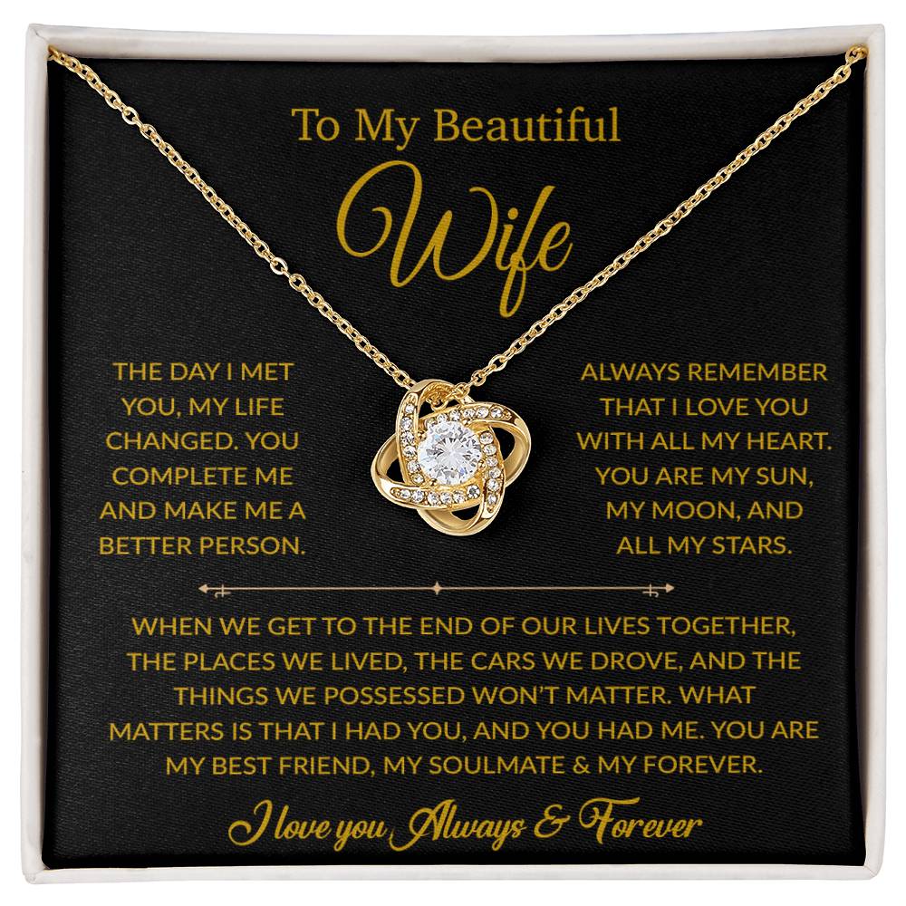 To My Wife Necklace, Gift For Wife, Anniversary Gift For Wife, Necklace For Wife 26_6_Gold