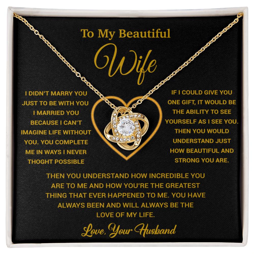 To My Wife Necklace, Gift For Wife, Anniversary Gift For Wife, Necklace For Wife 4_2_Gold