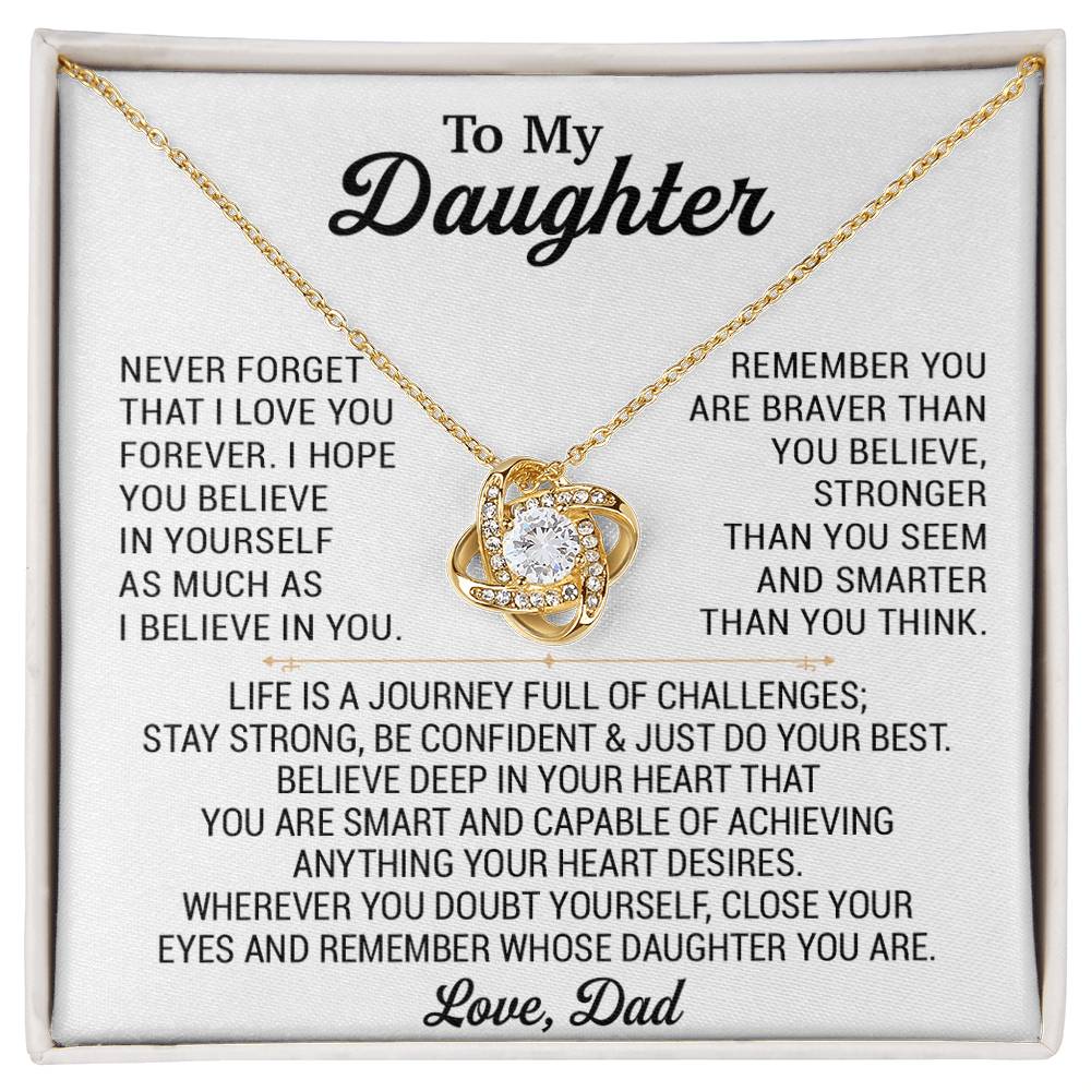 To My Daughter Necklace, Daughter Father Necklace, Daughter Gift From Dad 28_8_White