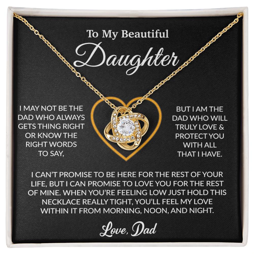 To My Daughter Necklace, Gift for Daughter from Dad, Father Daughter Necklace 13_6_Black