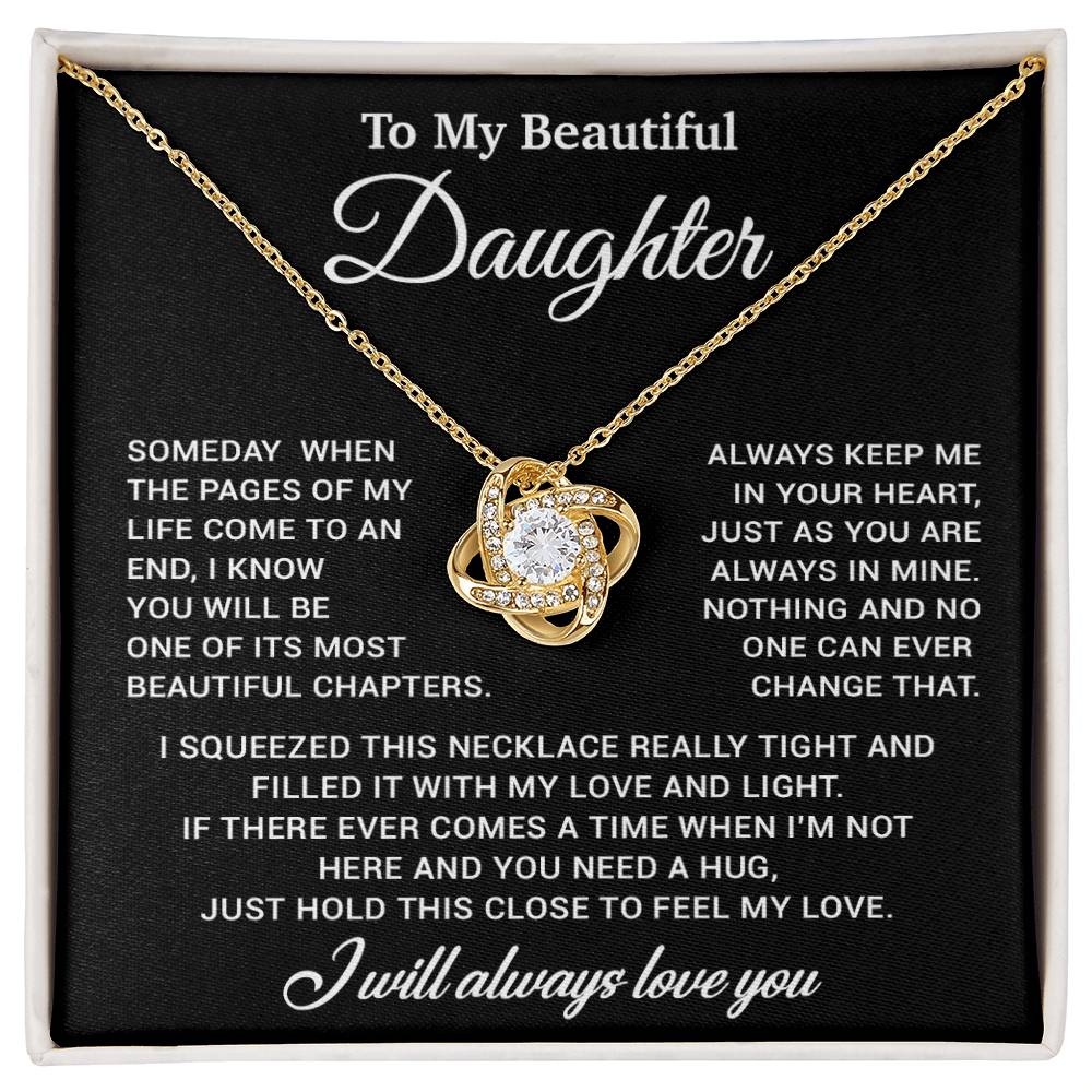 To My Daughter Necklace, Gift for Daughter from Dad, Father Daughter Necklace 7_11_Gold