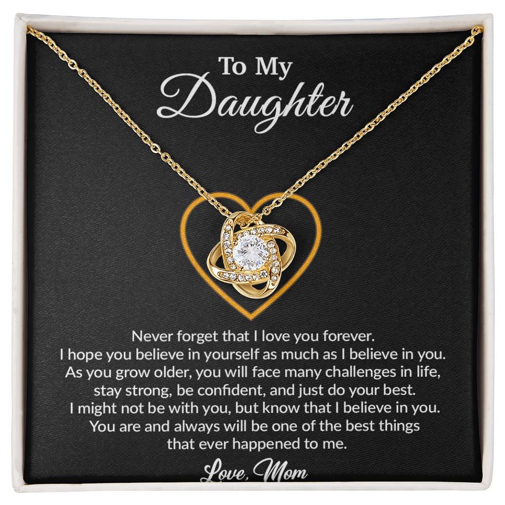To My Daughter Necklace, Gift for Daughter from Mom, Mother Daughter Necklace 19_8_Black