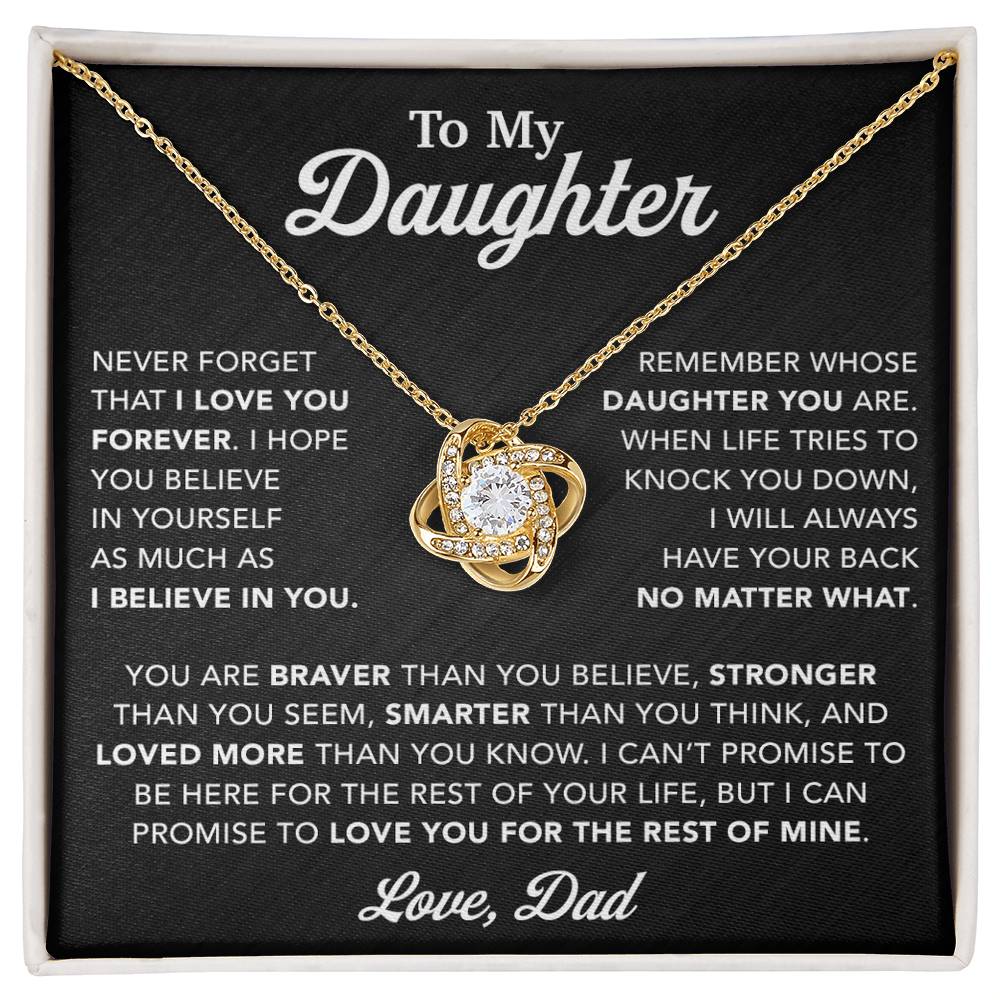To My Daughter Necklace, Gift for Daughter from Dad, Father Daughter Necklace 25_2_Black