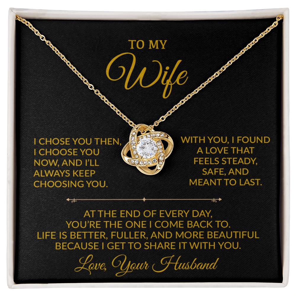 To My Wife Necklace, Gift For Wife, Anniversary Gift For Wife, Necklace For Wife 29_8_Gold