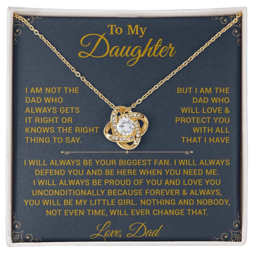 To My Daughter Necklace, Gift for Daughter from Dad, Father Daughter Necklace 7_10_Gold