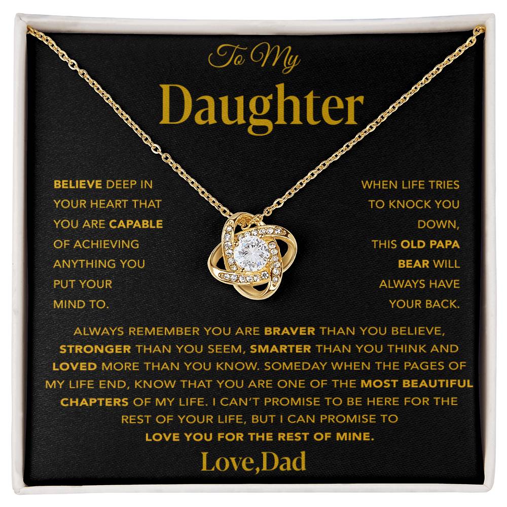 To My Daughter Necklace, Gift for Daughter from Dad, Father Daughter Necklace 13_12_Gold