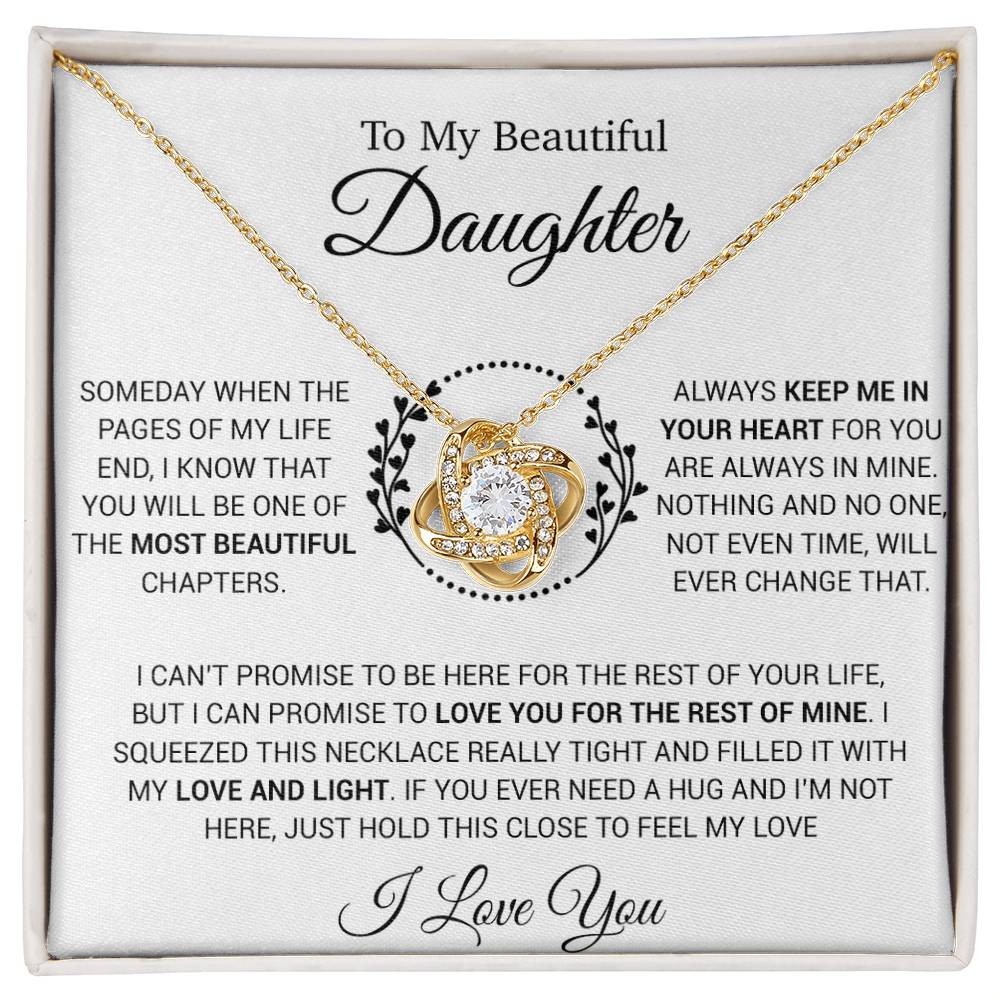 To My Daughter Necklace, Gift for Daughter from Dad, Daughter Father Necklace 16_12_White