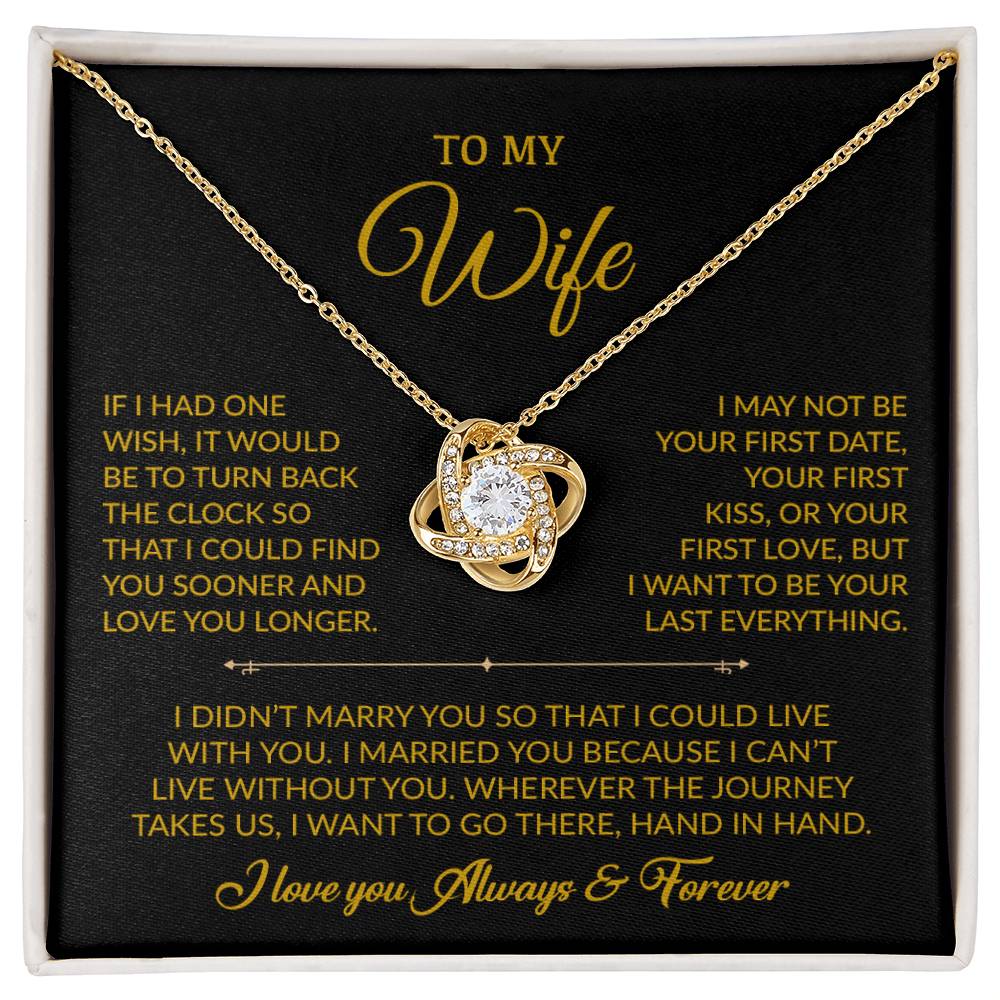 To My Wife Necklace, Gift For Wife, Anniversary Gift For Wife, Necklace For Wife 5_8_Gold
