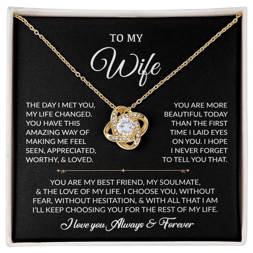 To My Wife Necklace, Gift For Wife, Anniversary Gift For Wife, Necklace For Wife 15_8_Black