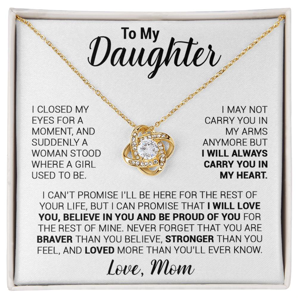 To My Daughter Necklace, Daughter Mother Necklace, Daughter Gift From Mom 22_8_White