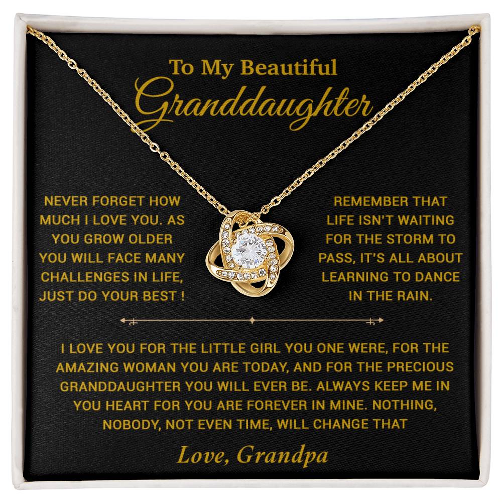 To My Granddaughter Necklace, Birthday Gift For Granddaughter, Birthday Gifts 22_7_Gold