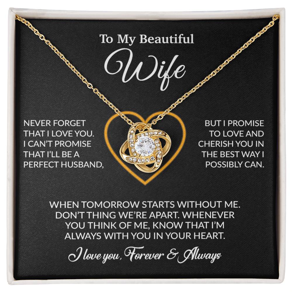 To My Wife Necklace, Gift For Wife, Anniversary Gift For Wife, Necklace For Wife 14_6_Black