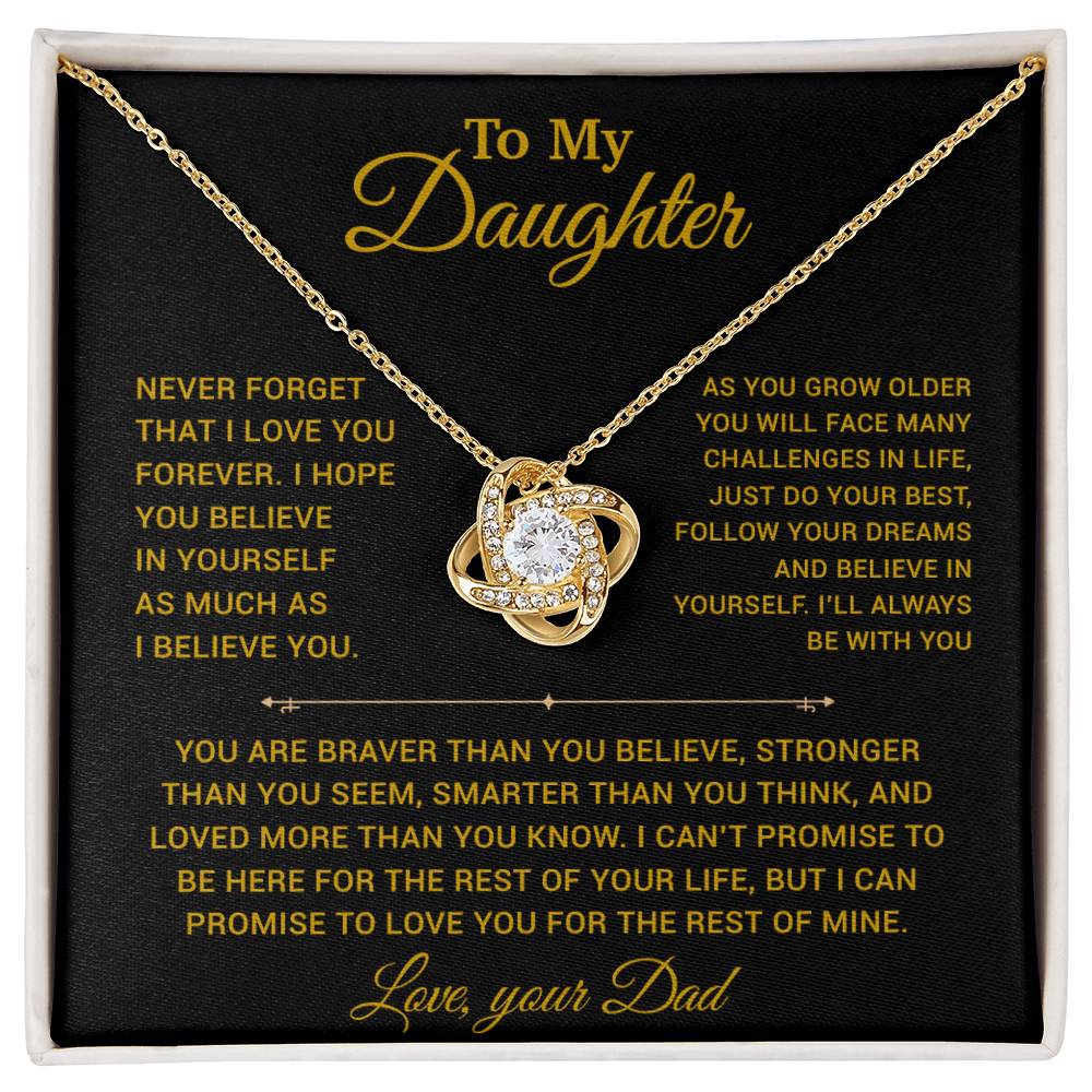 To My Daughter Necklace, Gift for Daughter from Dad, Father Daughter Necklace 15_2_Gold