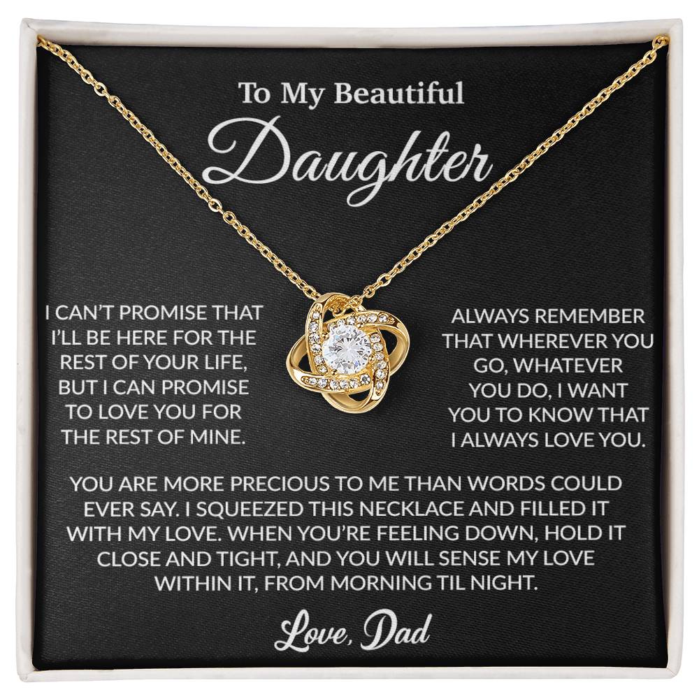 To My Daughter Necklace, Gift for Daughter from Dad, Father Daughter Necklace 8_6_Black