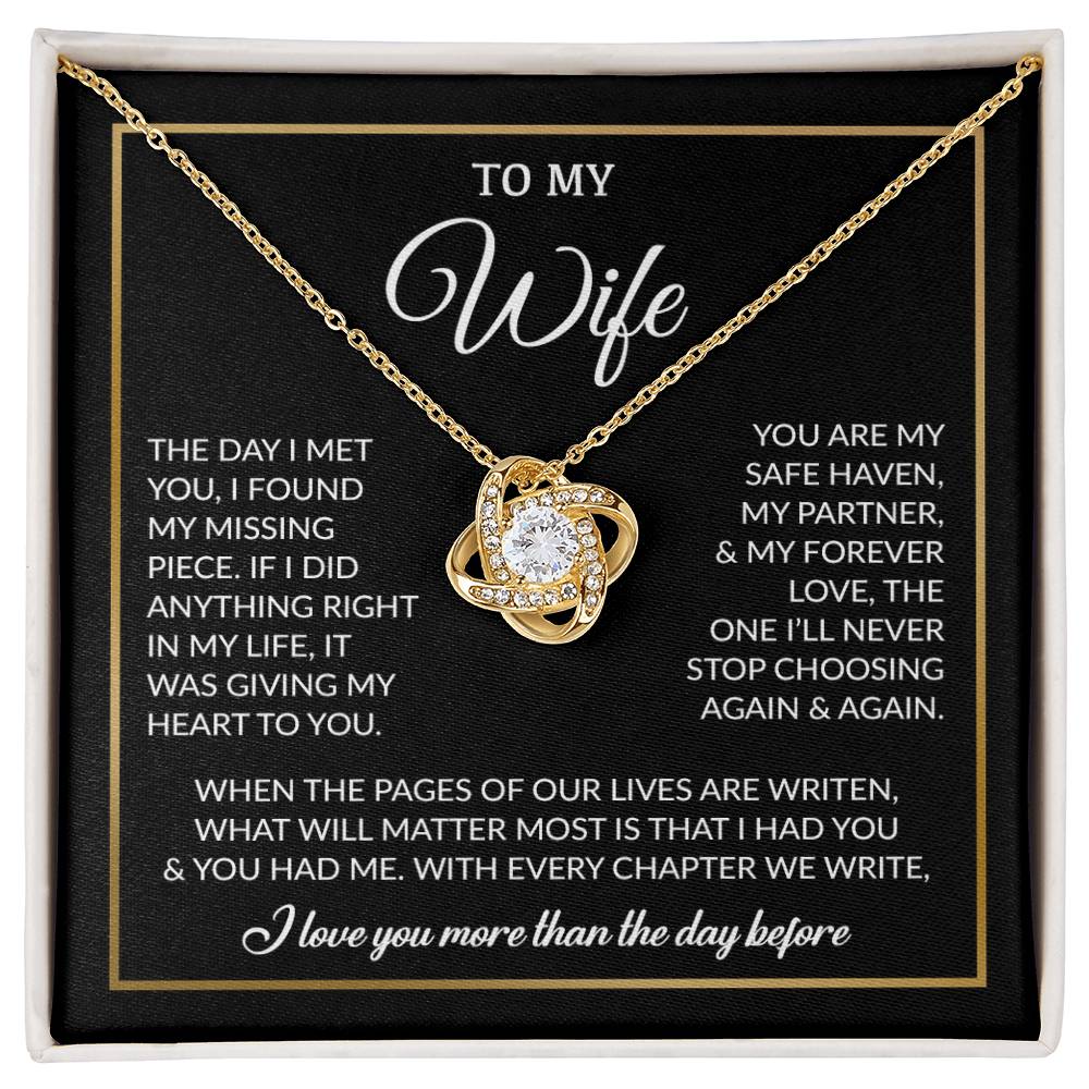 To My Wife Necklace, Gift For Wife, Anniversary Gift For Wife, Necklace For Wife 26_7_Black