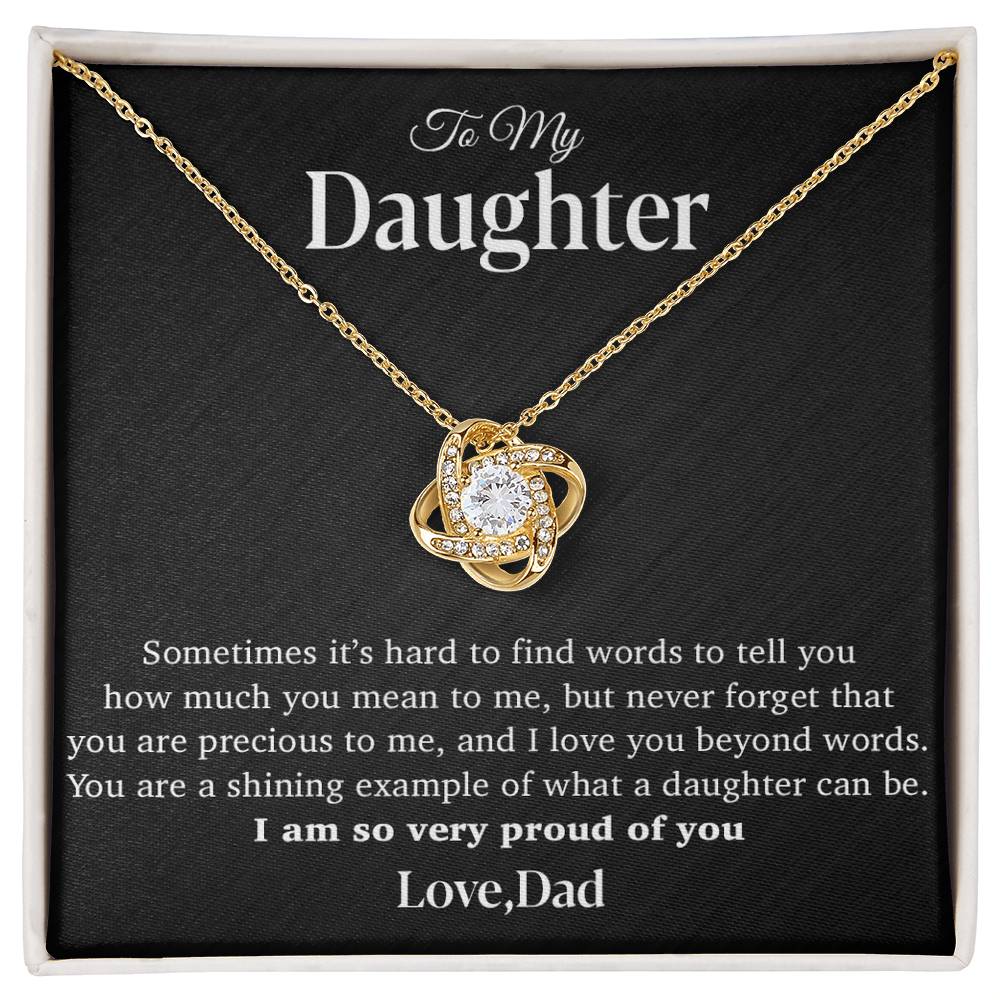 To My Daughter Necklace, Gift for Daughter from Dad, Father Daughter Necklace 12_4_Black