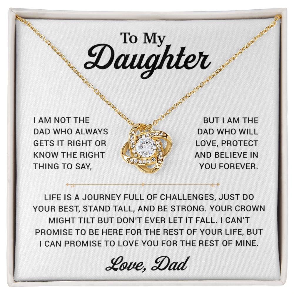 To My Daughter Necklace, Gift for Daughter from Dad, Father Daughter Necklace 24_12_White