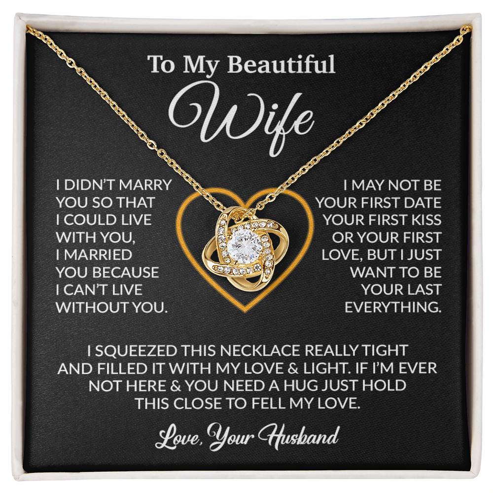 To My Wife Necklace, Wife Gift from Husband, Christmas Gift 7_12_Black