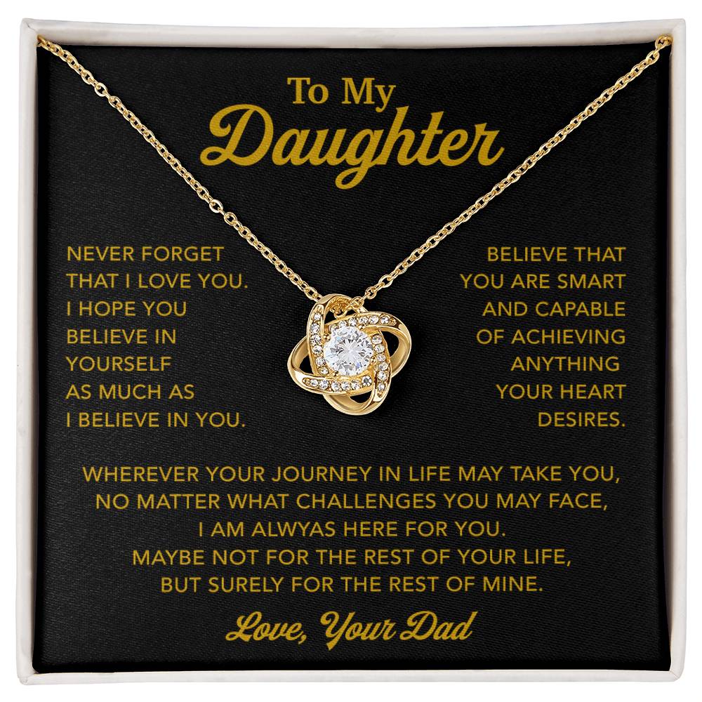 To My Daughter Necklace, Gift for Daughter from Dad, Father Daughter Necklace 9_1_Gold
