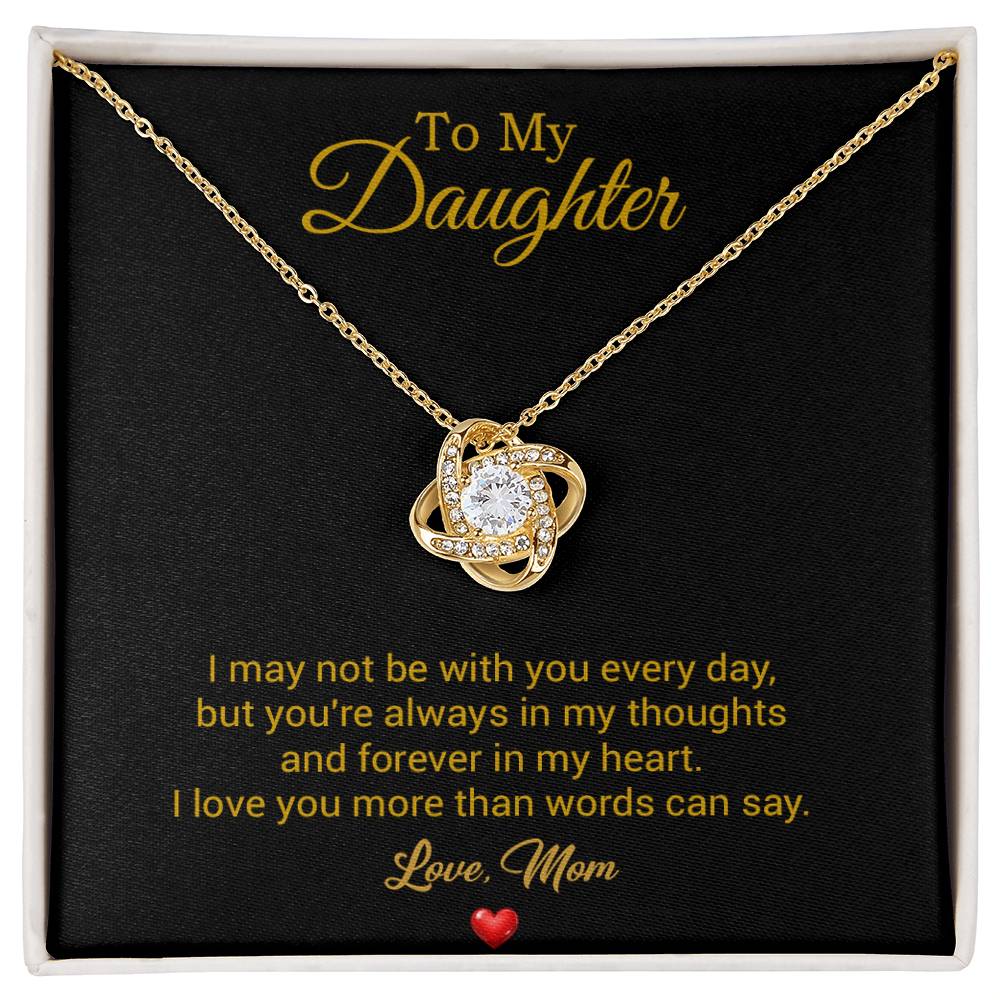To My Daughter Necklace, Gift For Daughter From Mom, Daughter Mother Necklace 3_8_Gold
