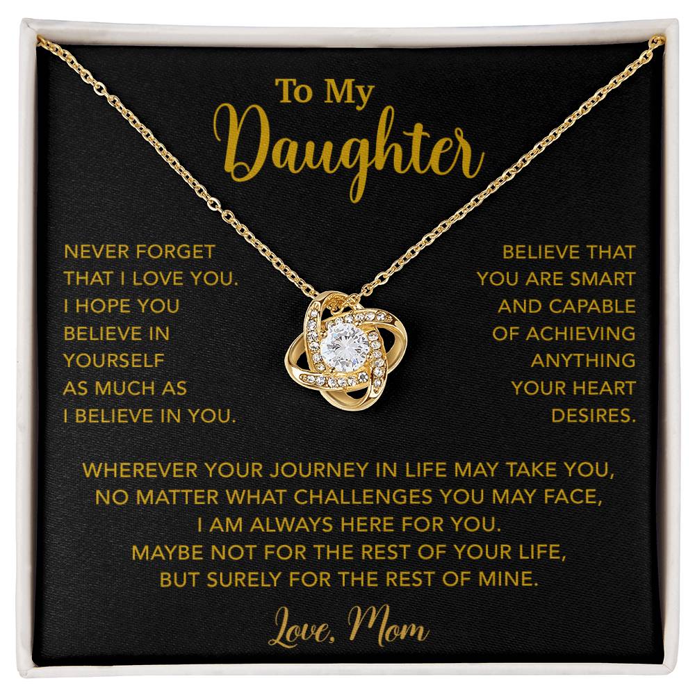 To My Daughter Necklace, Gift for Daughter from Mom, Mother Daughter Necklace 18_5_Gold