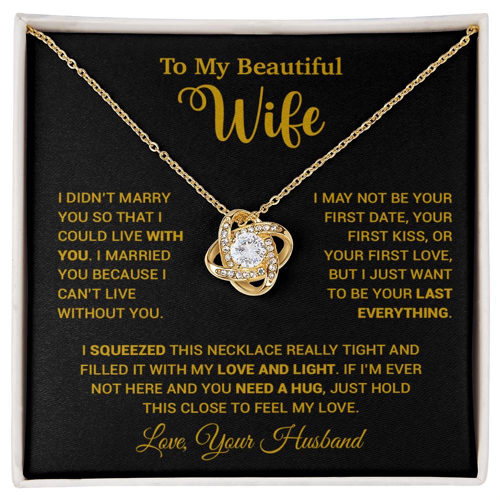 To My Wife Necklace, Wife Gift From Husband, Wife Husband Necklace, Christmas Gift 25_9_Gold