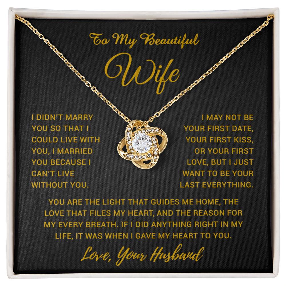 To My Wife Necklace, Gift For Wife, Anniversary Gift For Wife, Necklace For Wife 4_5_Gold