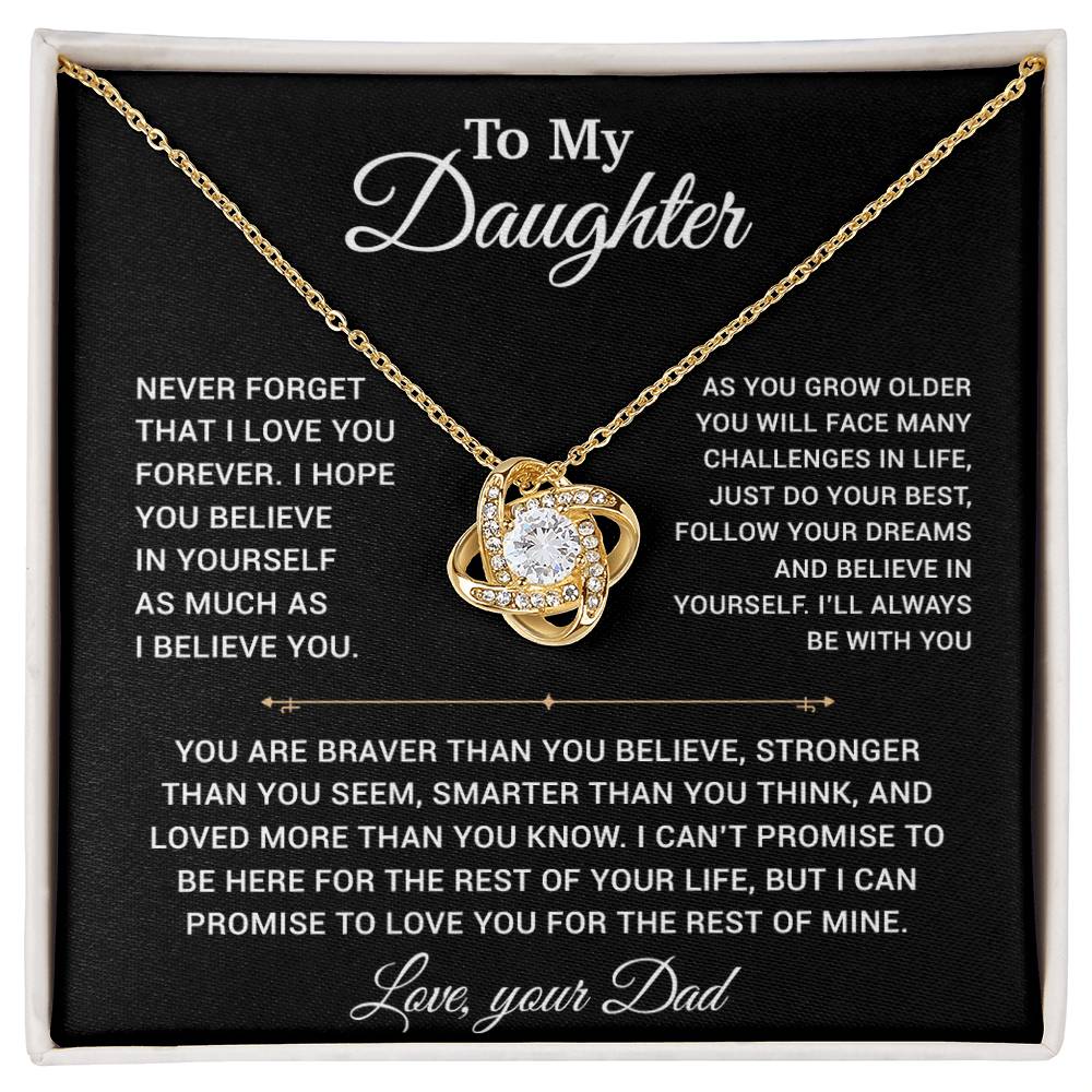 To My Daughter Necklace, Gift for Daughter from Dad, Father Daughter Necklace 15_2_Black