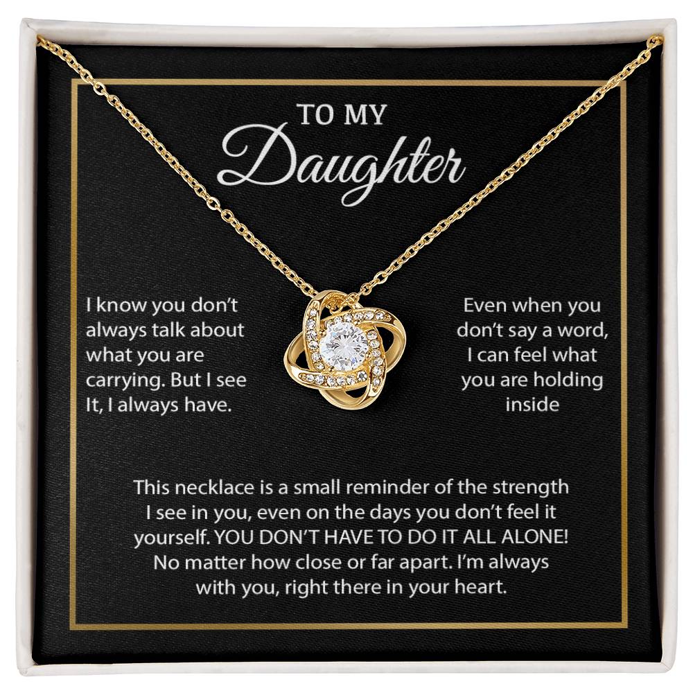 To My Daughter Necklace, Gift for Daughter from Mom, Daughter Mother Necklace 24_3_Black