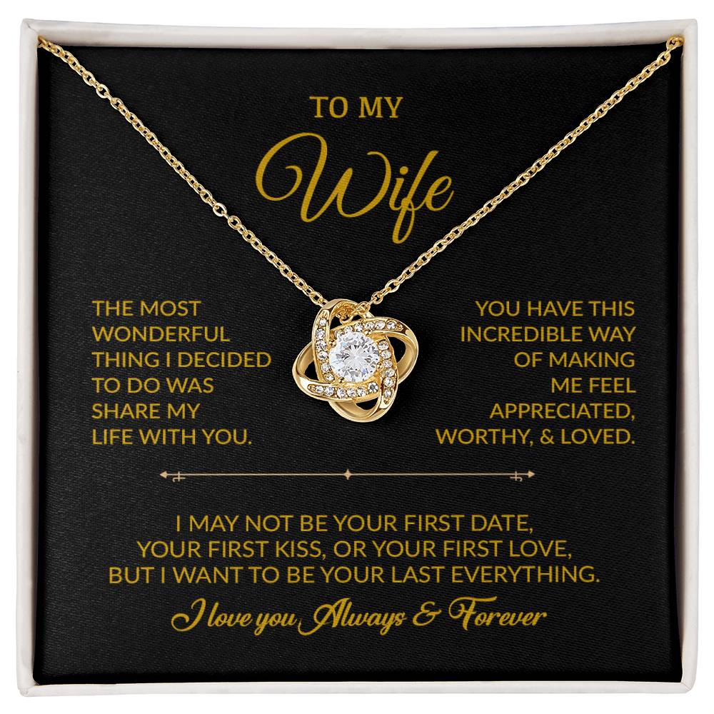 To My Wife Necklace, Gift For Wife, Anniversary Gift For Wife, Necklace For Wife 12_8_Gold