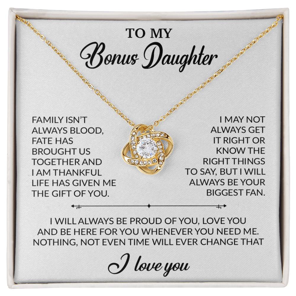 To My Bonus Daughter Necklace, Gift for Bonus Daughter, Step Daughter Birthday 20_2_White