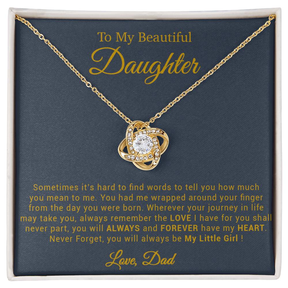 To My Daughter Necklace, Gift for Daughter from Dad, Father Daughter Necklace 20_4_Gold