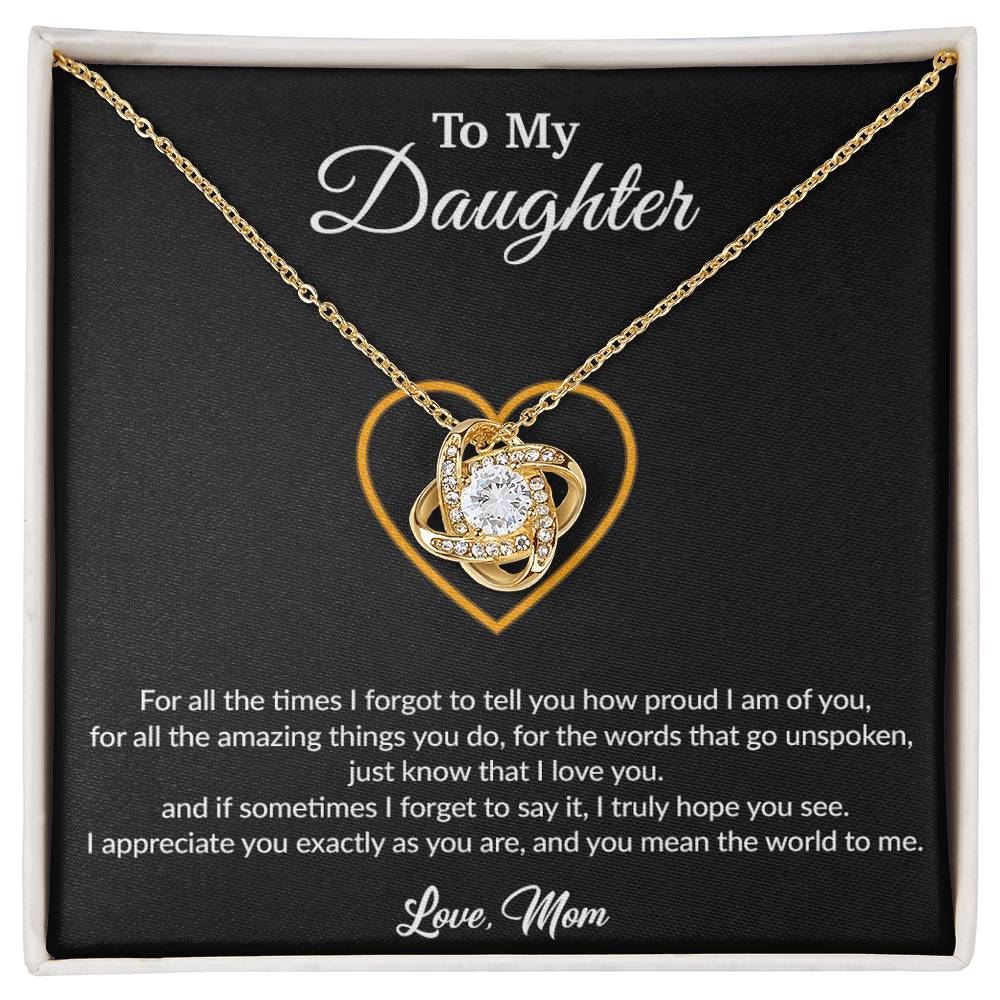 To My Daughter Necklace, Gift for Daughter from Mom, Mother Daughter Necklace 20_8_Black
