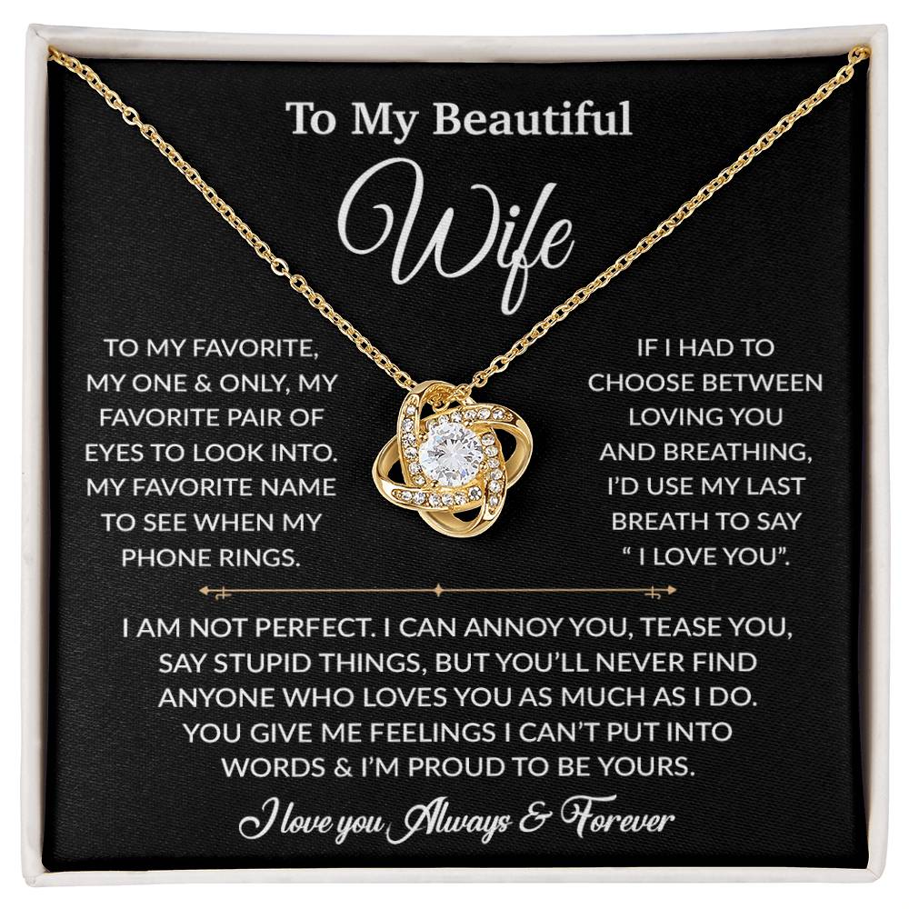 To My Wife Necklace, Gift For Wife, Anniversary Gift For Wife, Necklace For Wife 7_6_Black