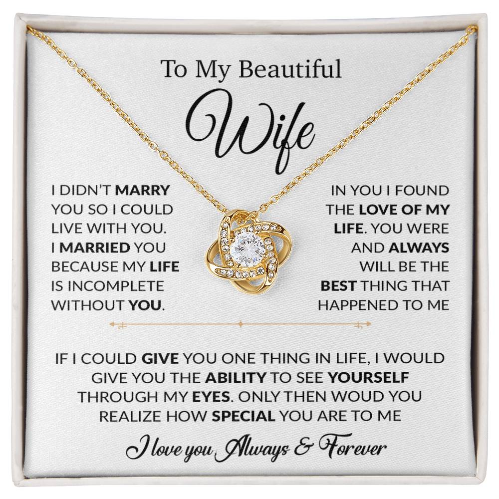 To My Wife Necklace, Gift For Wife, Anniversary Gift For Wife, Necklace For Wife 23_6_White