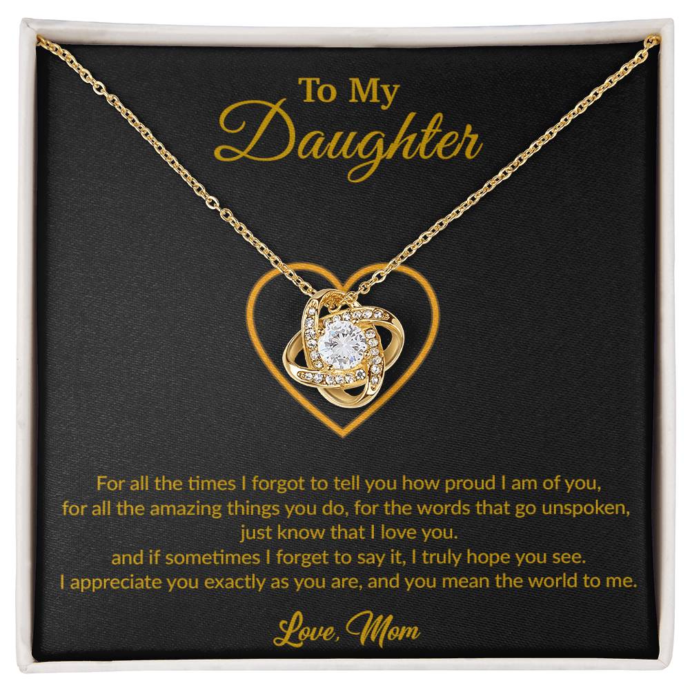 To My Daughter Necklace, Gift for Daughter from Mom, Mother Daughter Necklace 20_8_Gold