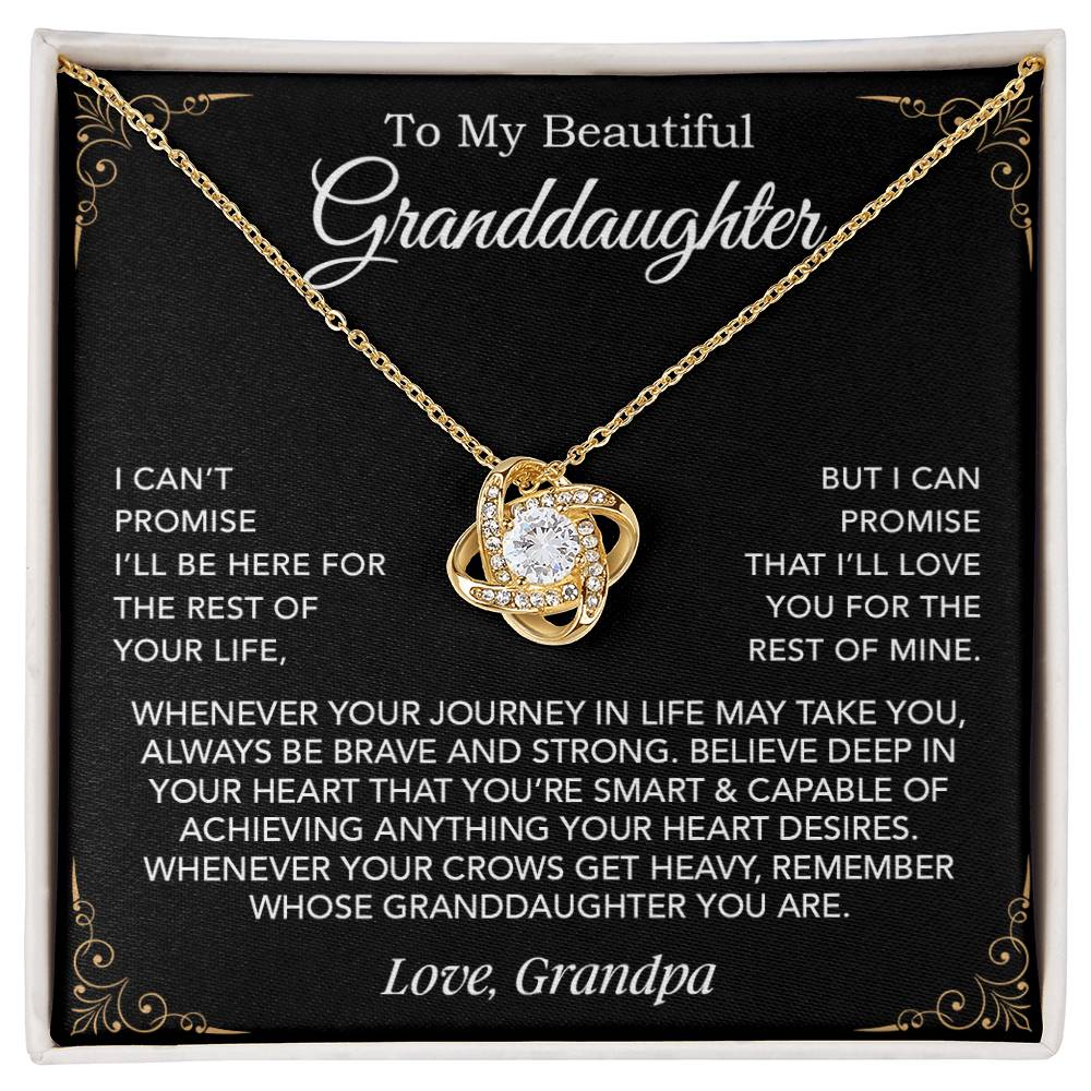 To My Granddaughter Necklace, Xmas Birthday Gift For Granddaughter From Grandpa