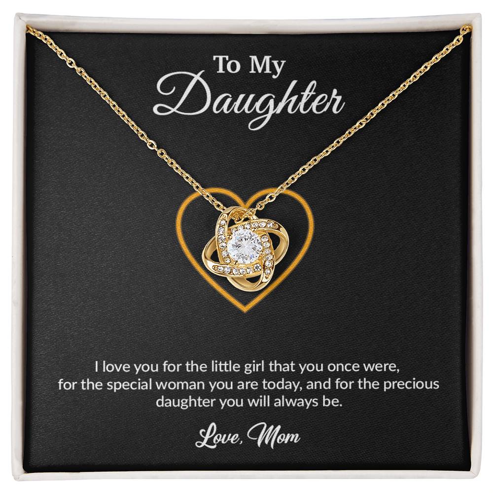 To My Daughter Necklace, Gift for Daughter from Mom, Mother Daughter Necklace 11_8_Black