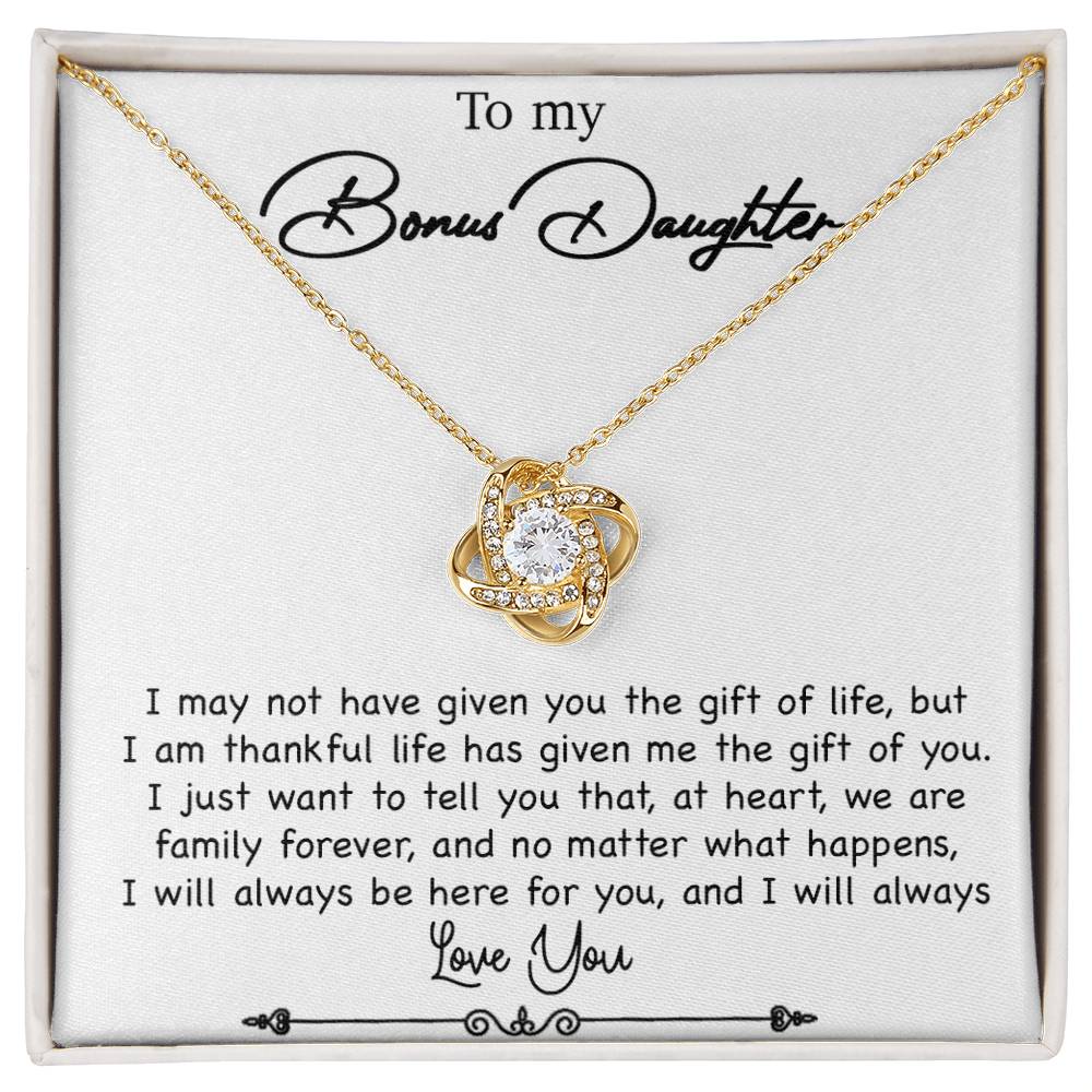 To My Bonus Daughter Necklace, Gift for Bonus Daughter, Step Daughter Birthday 5_10_White