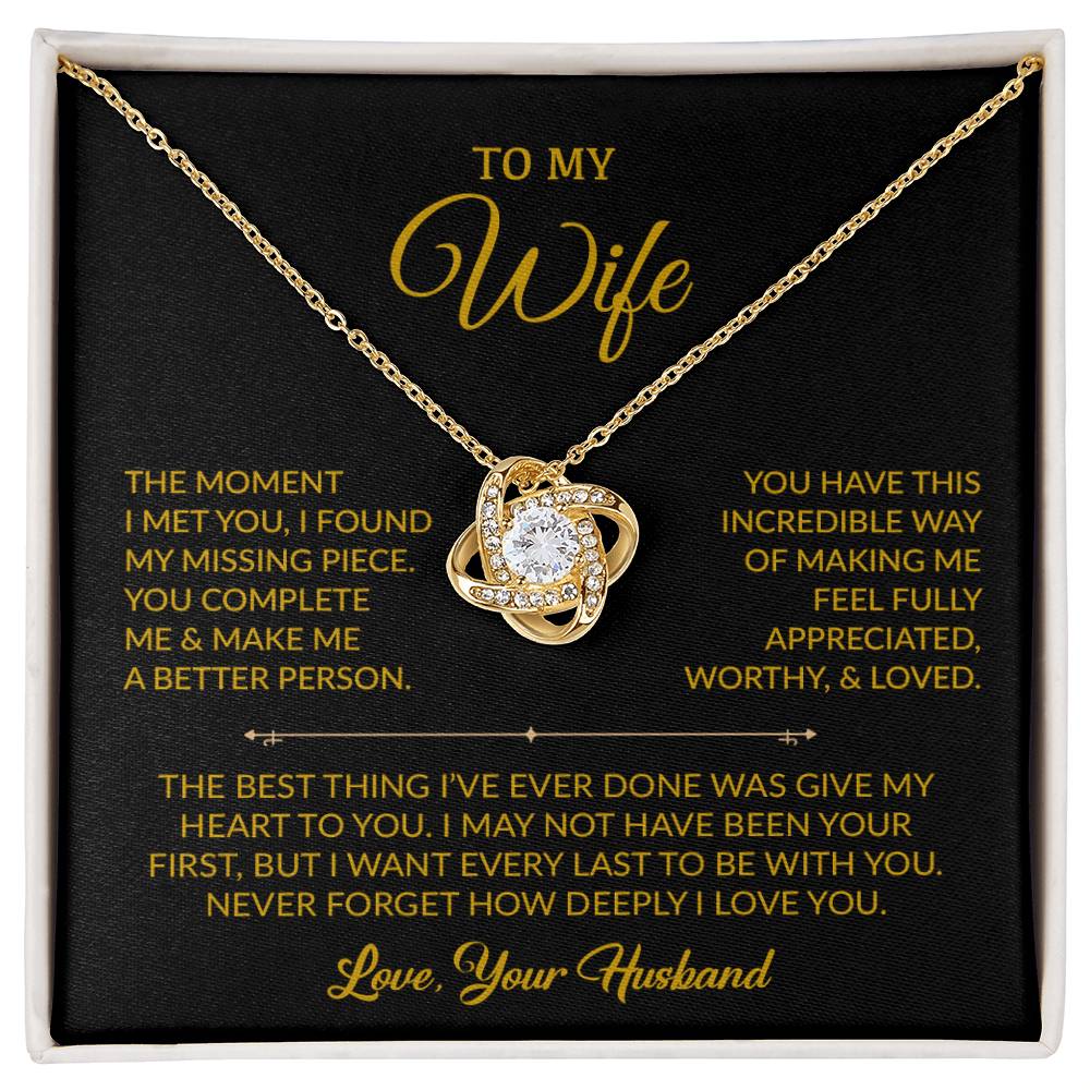 To My Wife Necklace, Gift For Wife, Anniversary Gift For Wife, Necklace For Wife 31_8_Gold