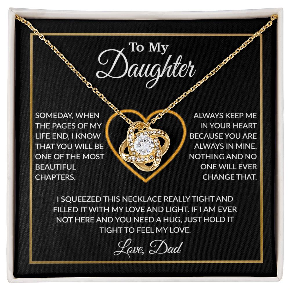 To My Daughter Necklace, Gift For Daughter From Dad, Daughter Father Necklace 7_12_Black