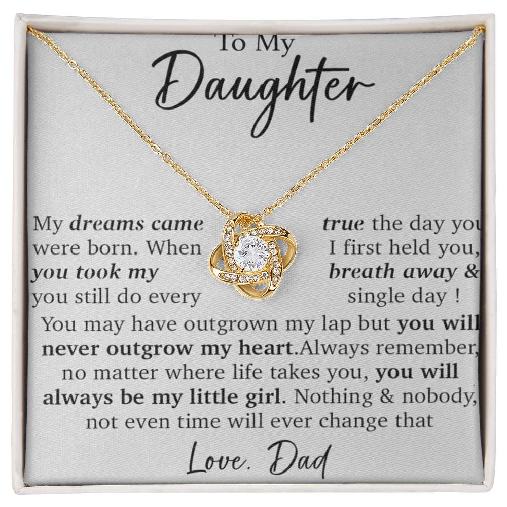 To My Daughter Necklace, Pendant Gift from Dad, Daughter Birthday Christmas Gift