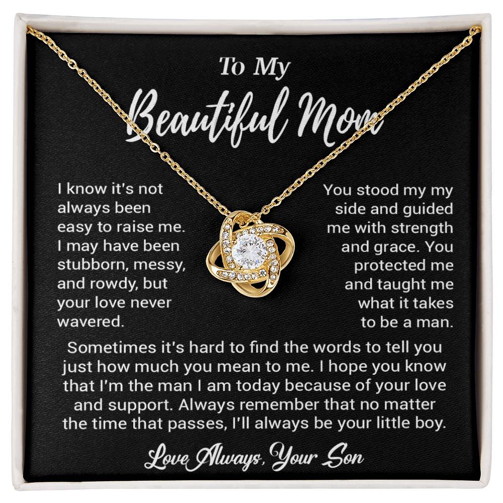 To My Beautiful Mom Necklace Mom Birthday Gift Mother's Day Gift Necklace For Mom From Son_ 8_5_Black