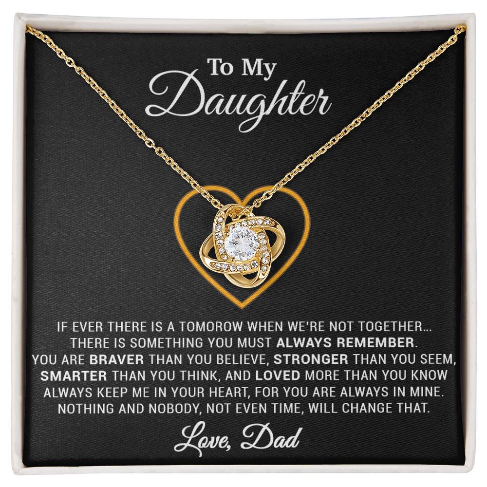 To My Daughter Necklace, Gift for Daughter from Dad, Father Daughter Necklace 12_12_Black